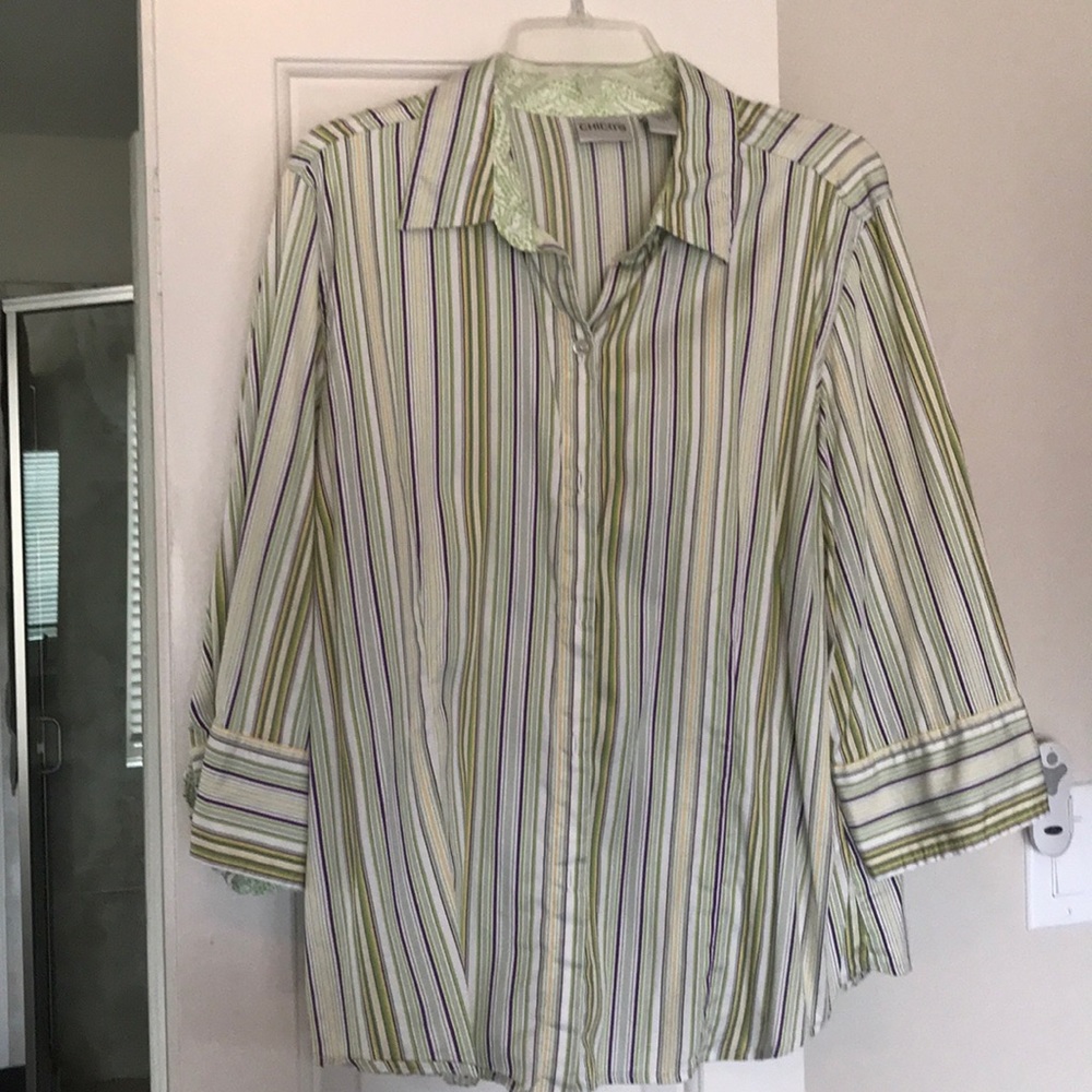 Chico’s Striped Button-Down Shirt